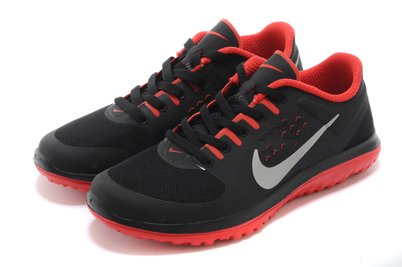 Femmes Nike FS Lite Run chaussures de course libre noir rouge (3)